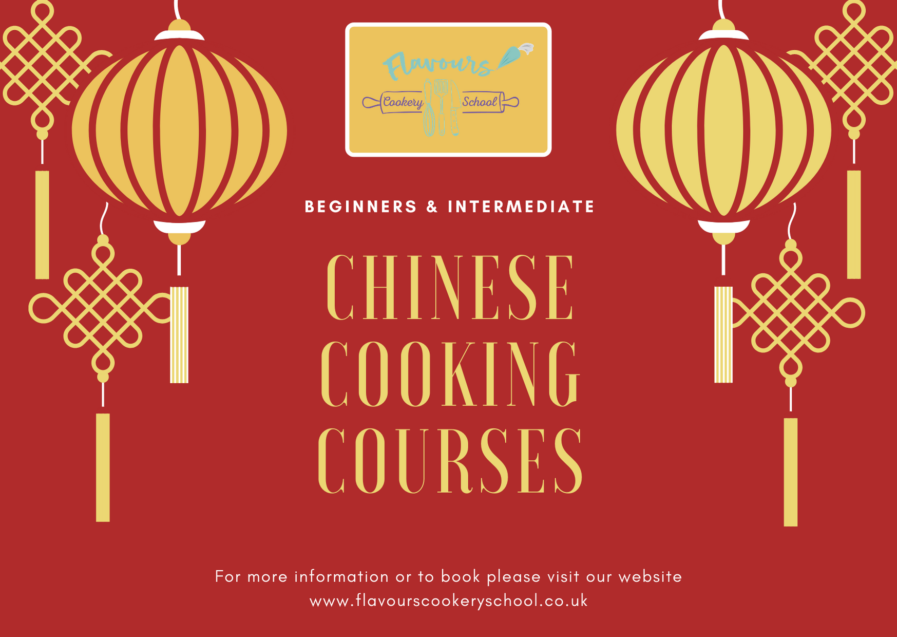 Chinese cookery course INTERMEDIATE 24th Oct 1pm Flavours Cookery